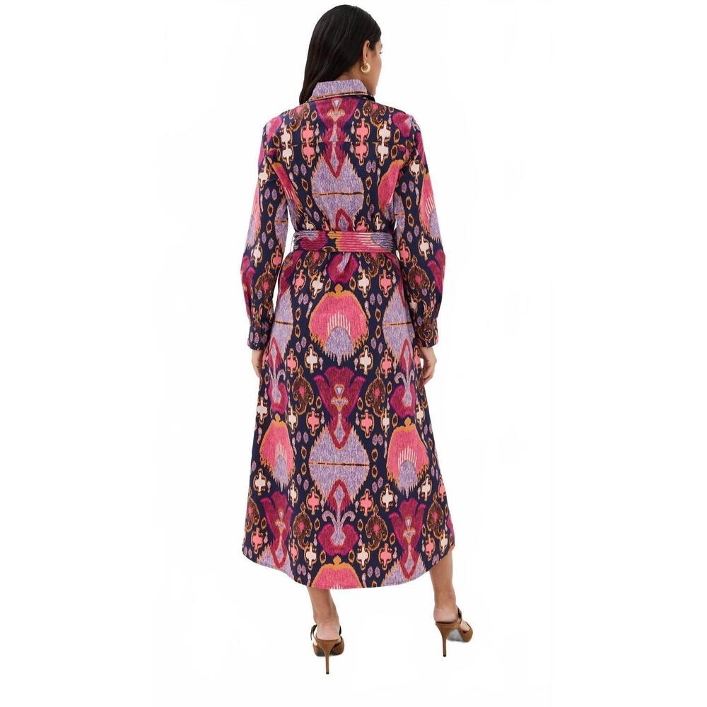 NEW FIGUE bassa dress in fan ikat true navy - Picture 3 of 5